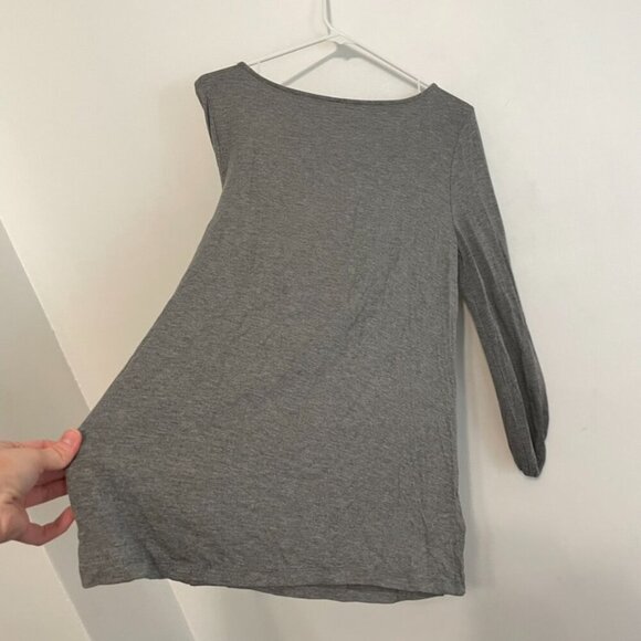 ANN TAYLOR Factory Heather Gray 3/4 Sleeve Puff Sleeve Balloon Sleeve Blouse Top - Picture 11 of 11